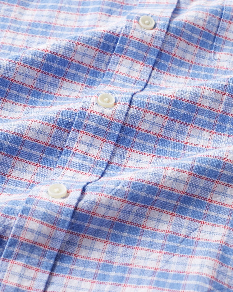 ピュアファインオックスシャツ半袖 詳細画像 サックスチェック 3