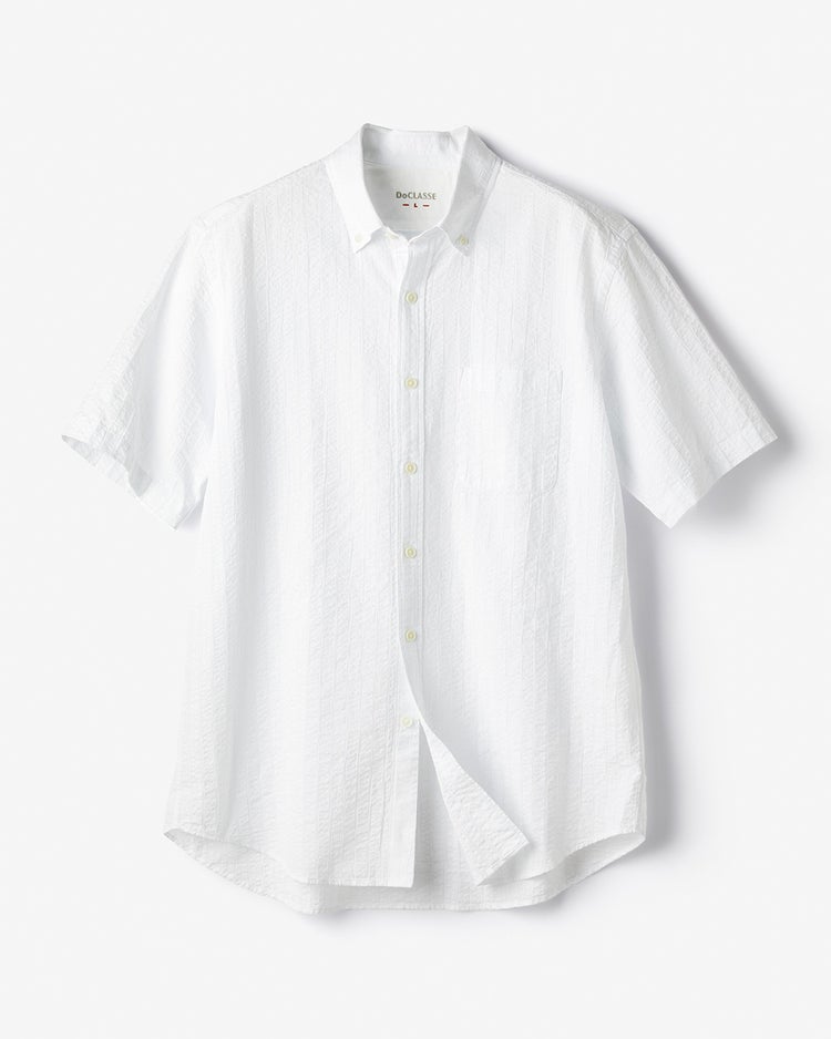ライトコットン・シアサッカーシャツ半袖 詳細画像 ホワイト 4