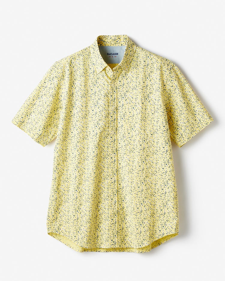 ライトコットン・シアサッカーシャツ半袖 詳細画像 イエローパターン 4