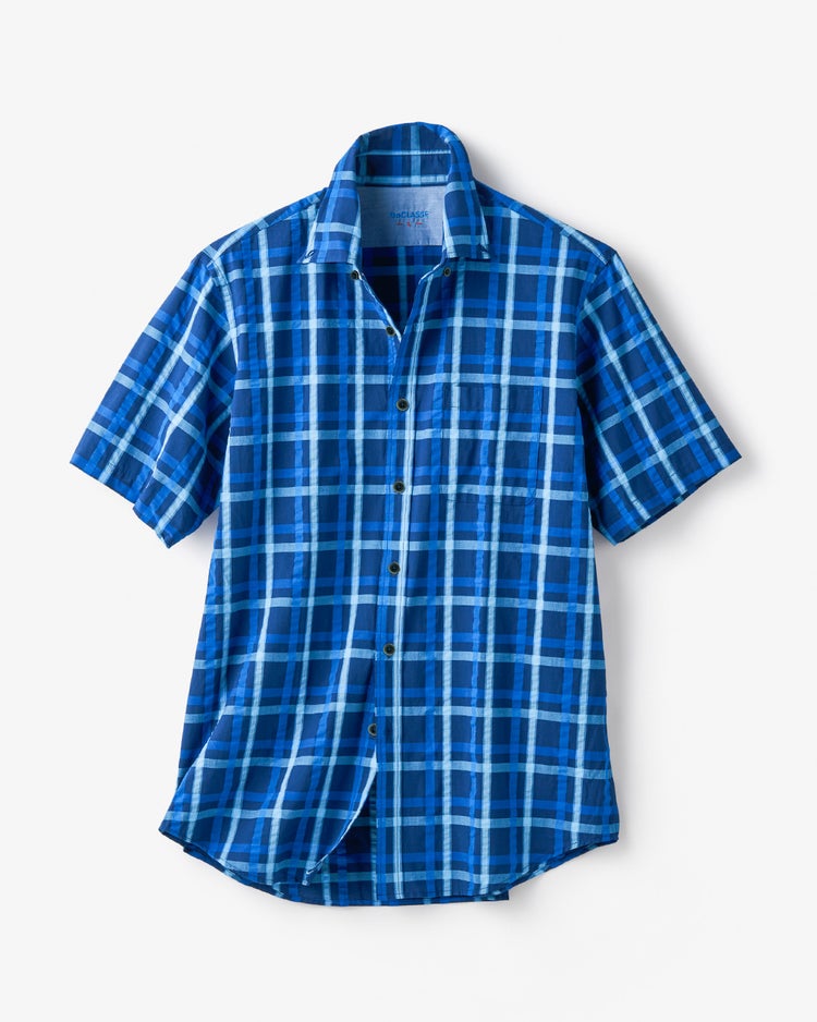 ライトコットン・シアサッカーシャツ半袖 詳細画像 アンティークインディゴ 2