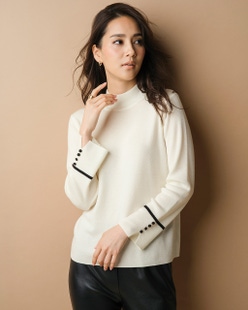 総針ニット・エッセンシャルハイネック