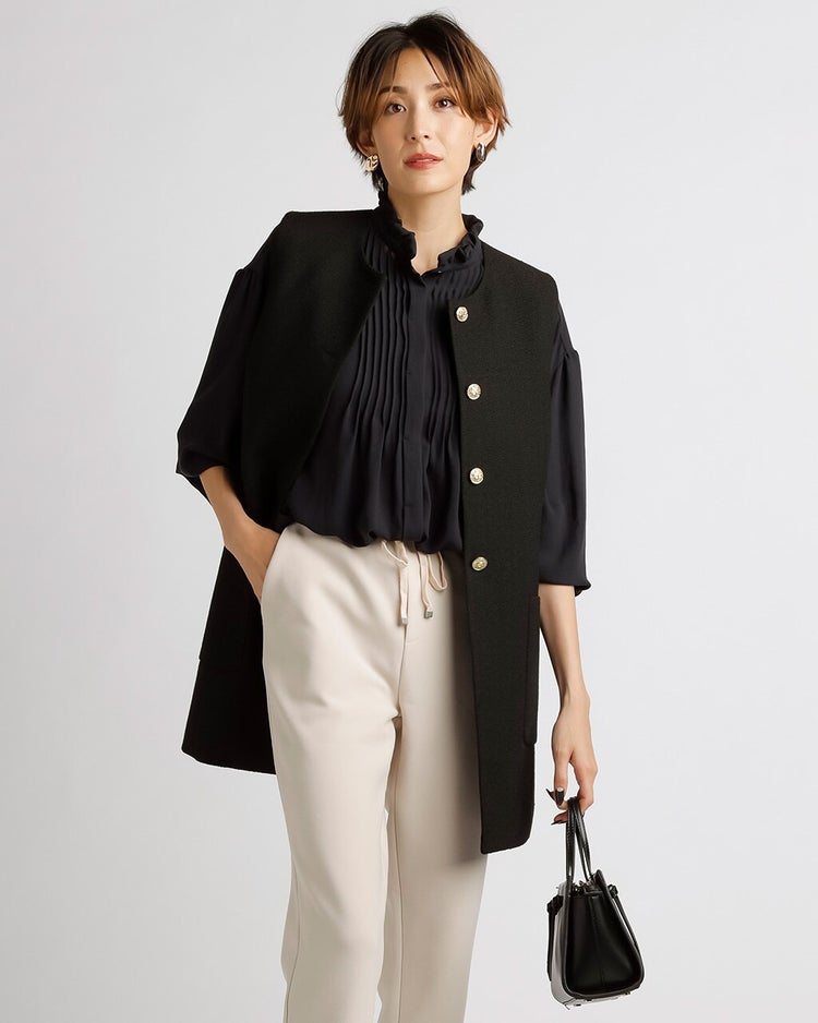 スラブツイード・ノーカラージレ 詳細画像 ブラック 1