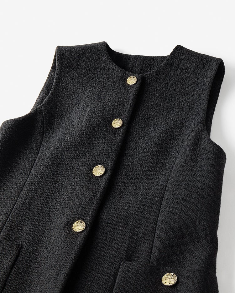 スラブツイード・ノーカラージレ 詳細画像 ブラック 3