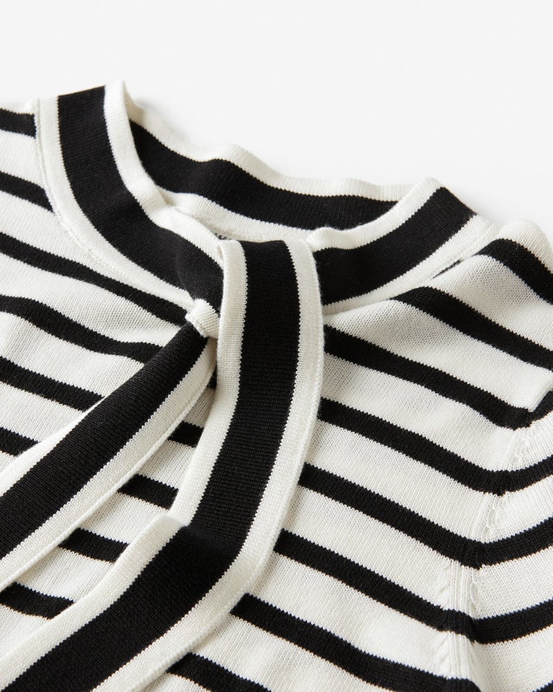 天竺ボーダー ボウタイニット 40代50代からのレディース メンズファッション通販 Doclasse ドゥクラッセ 天竺ボーダー ボウタイニット 40代50代からのレディース メンズファッション通販 Doclasse ドゥクラッセ