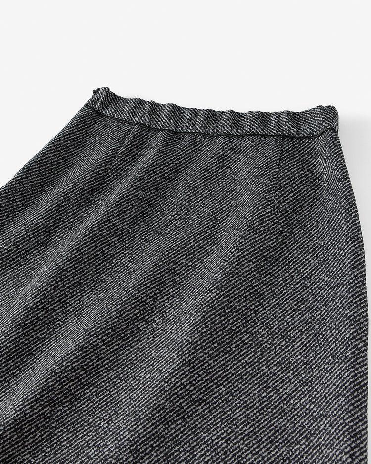 ツイードプリント・ラップ風スカート 詳細画像 ブラックパターン 3