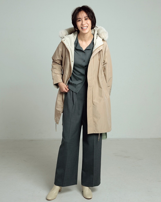 光沢グログラン・ファー使いモッズコート