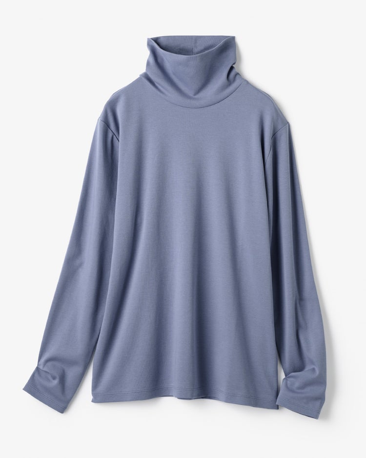 超長綿タートルネック／無地 詳細画像 ダークブルーグレー 3