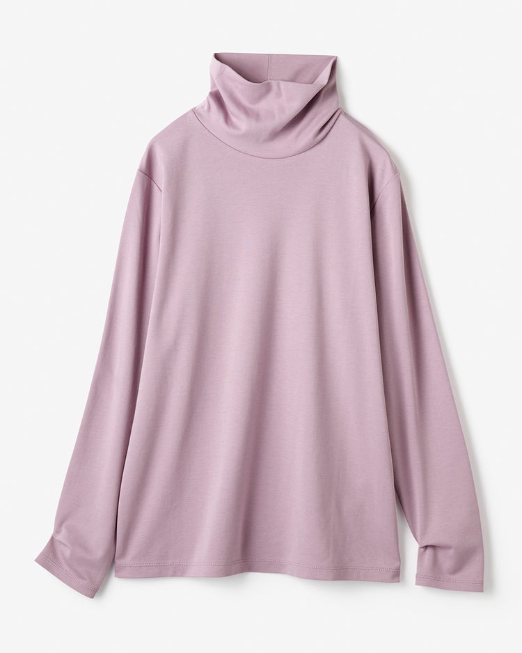 超長綿タートルネック／無地 詳細画像 ライラック 3