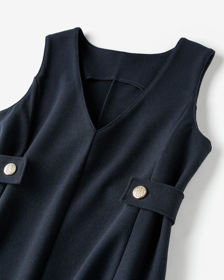 ニードルジャージー・サイドボタンジャンスカ 詳細画像 ミッドナイトブルー 2