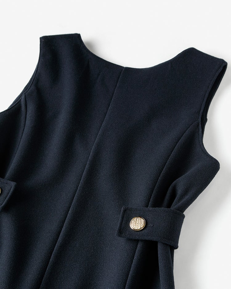 ニードルジャージー・サイドボタンジャンスカ 詳細画像 ミッドナイトブルー 3