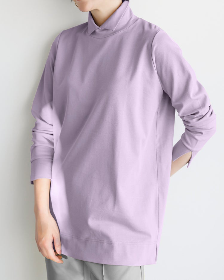 超長綿・2WAYハイネックトップス 詳細画像 ラベンダー 1