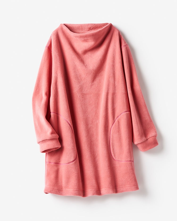 ドレープネック・フリースチュニック 詳細画像 コーラルピンク 8