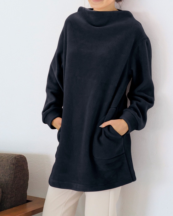 ドレープネック・フリースチュニック