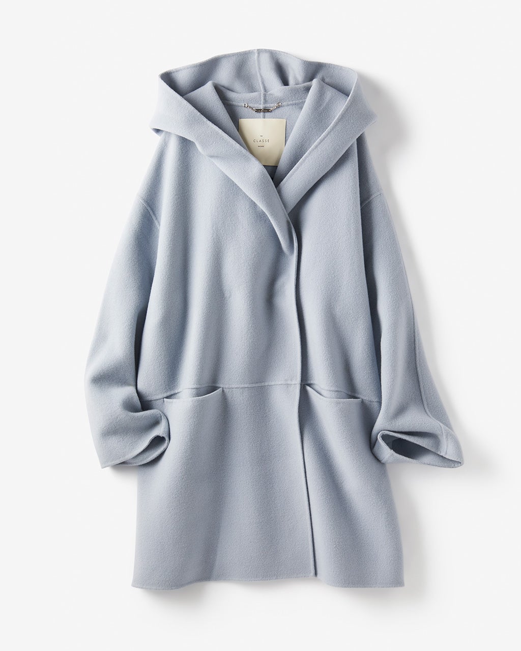 カシミヤ混ウールリバーコート／フーディ/DoCLASSE