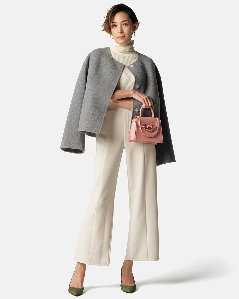 SISLEY　カシミヤ混　アウター　ジャケット（S）イタリア製　ノーカラー