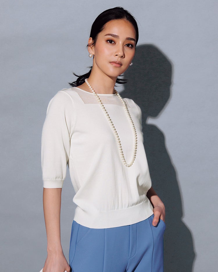 シアーデザイン・アンサンブルニット 詳細画像 ホワイト 2