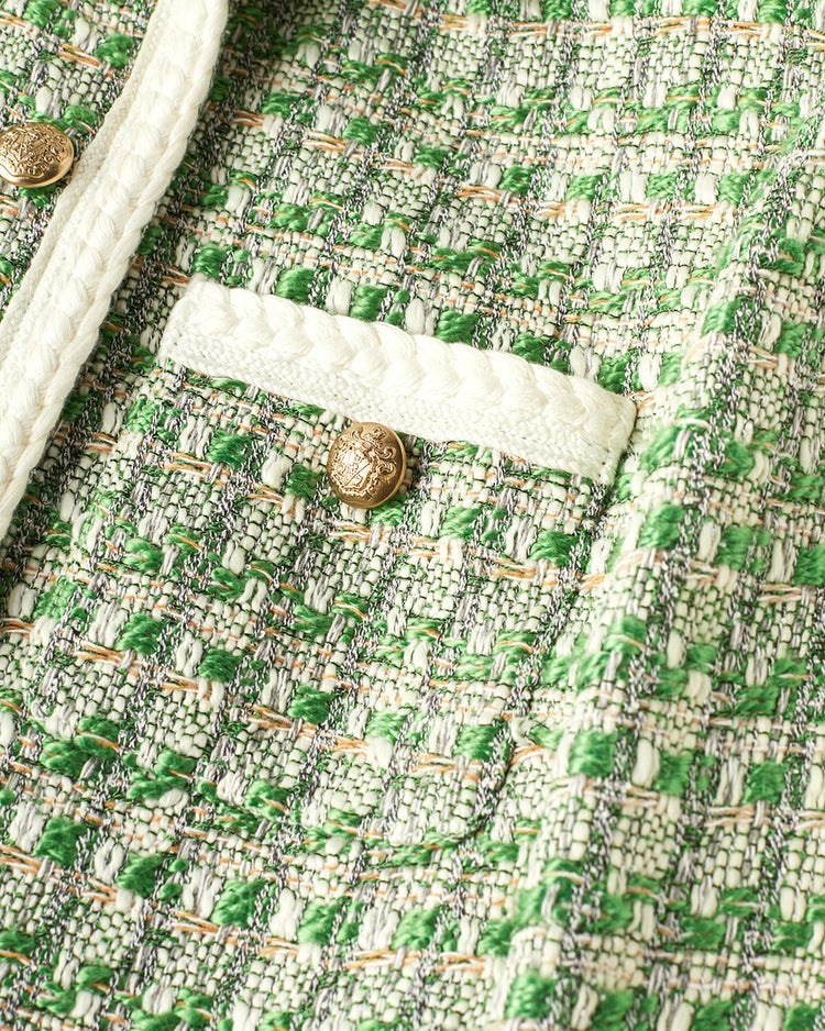 カラーツイード・衿付きジャケット 詳細画像 グリーン・パターン 4