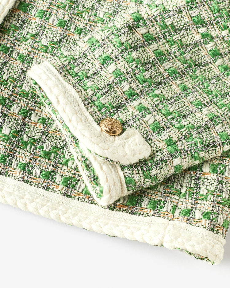 カラーツイード・衿付きジャケット 詳細画像 グリーン・パターン 5