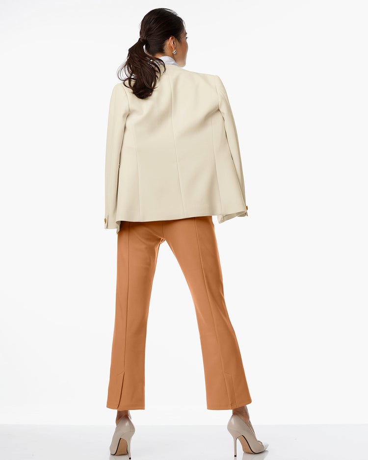 二重織りカルゼ・ダブルノーカラージャケット 詳細画像 エクルー 2