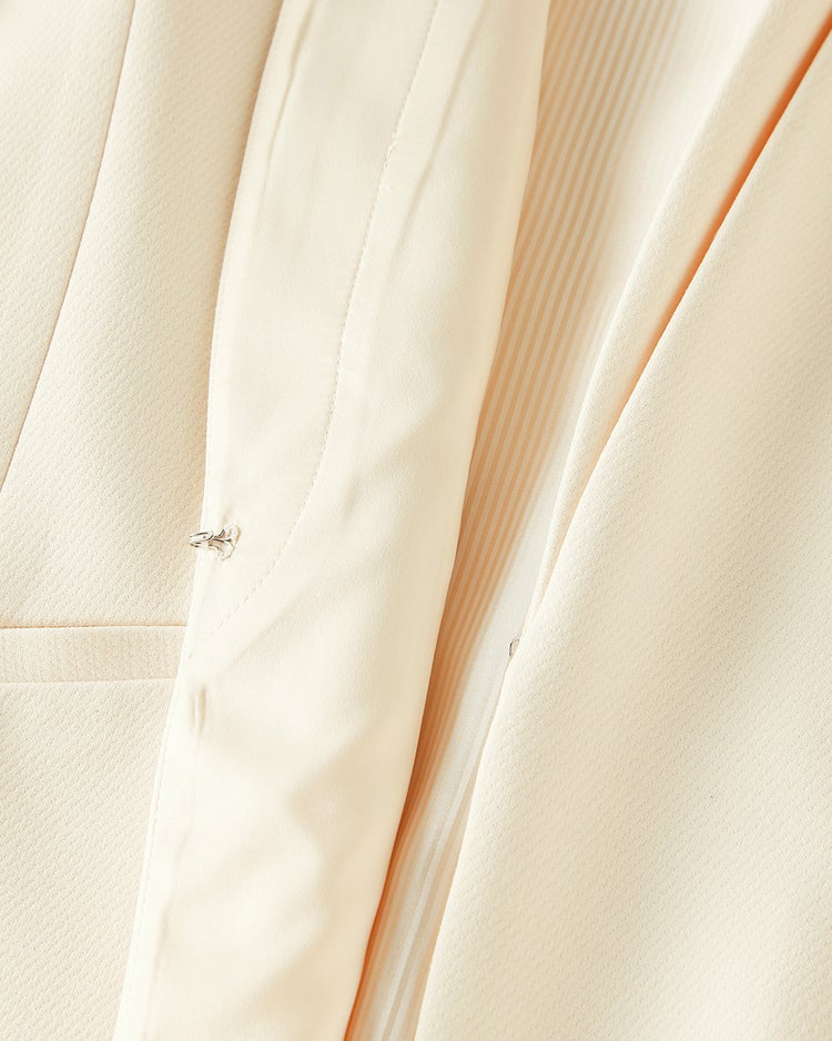 二重織りカルゼ・ダブルノーカラージャケット 詳細画像 エクルー 4