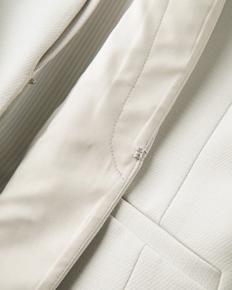 二重織りカルゼ・ダブルノーカラージャケット 詳細画像 グレー 3