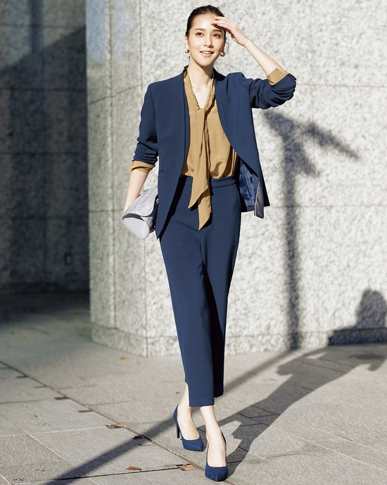 二重織りカルゼ・ダブルノーカラージャケット