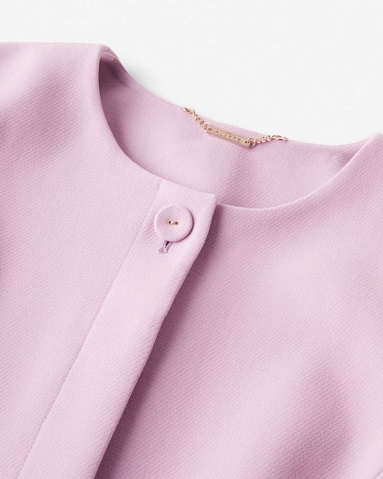 二重織りカルゼ・ペプラムジャケット 詳細画像 ライラック 4