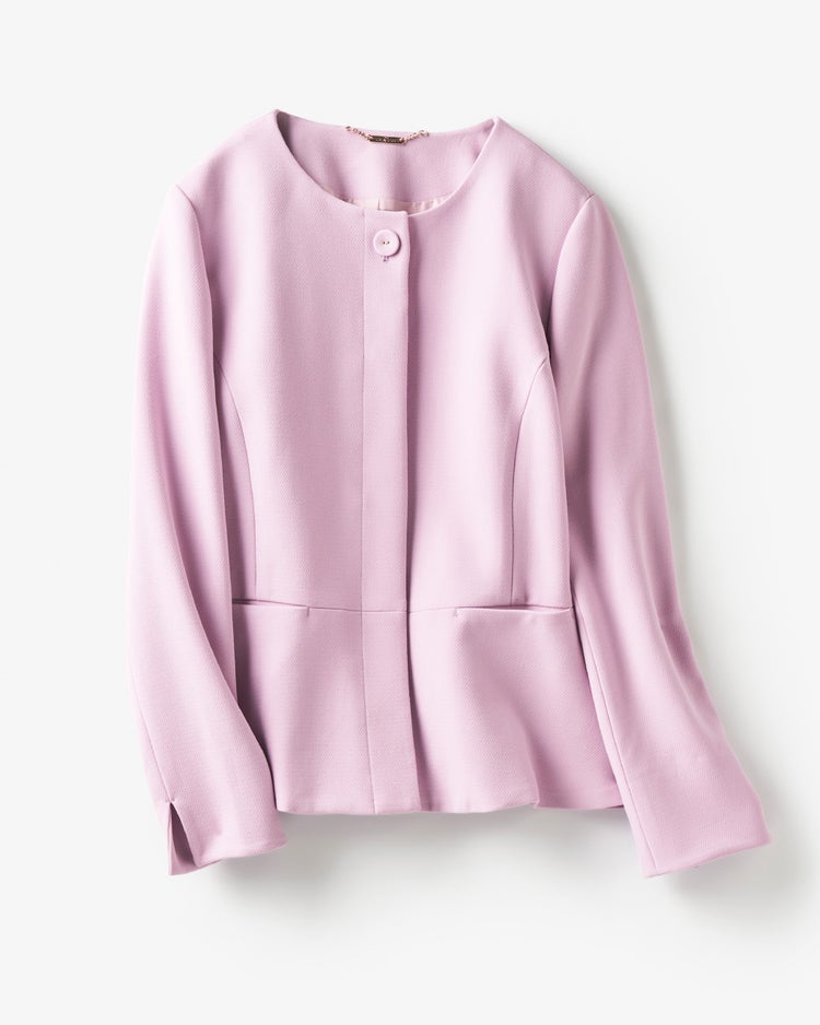 二重織りカルゼ・ペプラムジャケット 詳細画像 ライラック 7