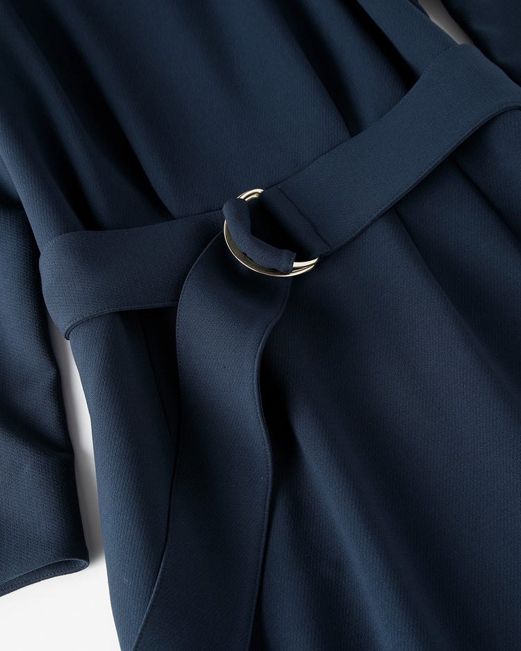 二重織りカルゼ・カッティングワンピース 詳細画像 ミッドナイトブルー 4