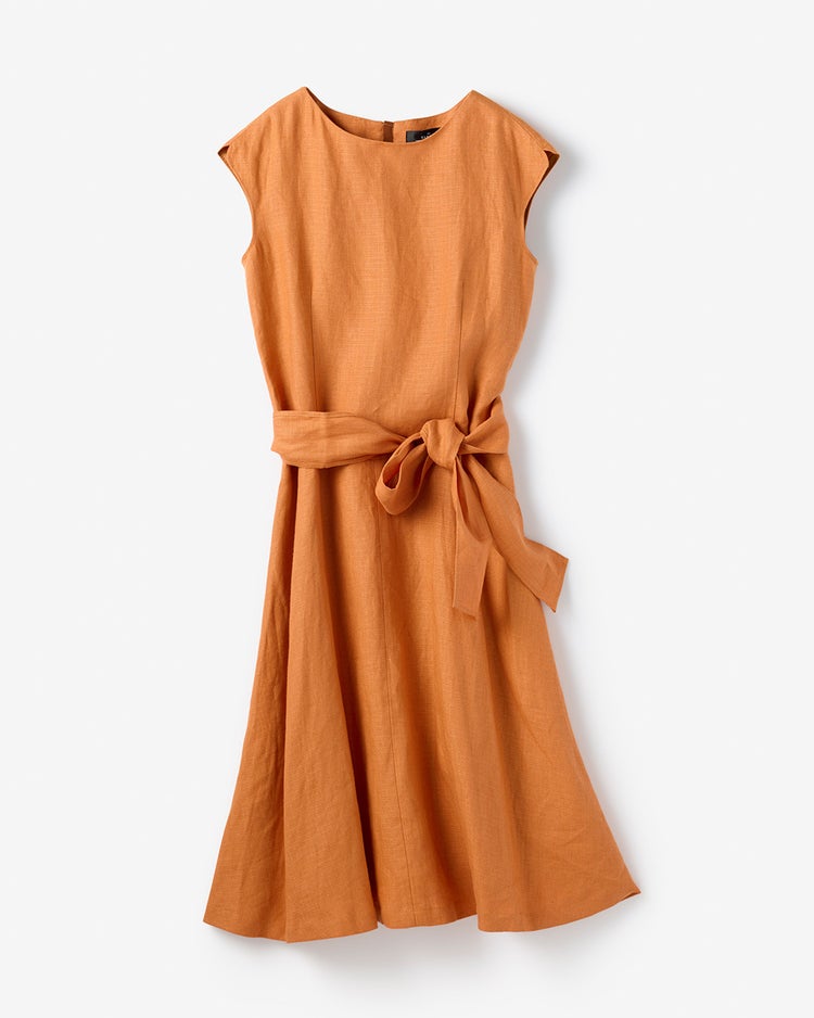 極リネン・フレアワンピース 詳細画像 アプリコット 4
