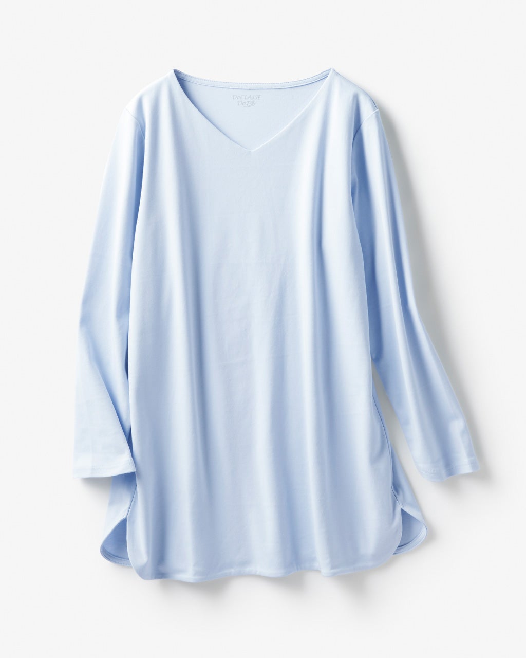 Vネックシャツテール／長袖・ドゥクラッセTシャツ/40代50代から