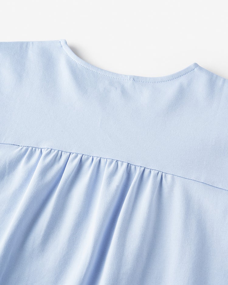 バックギャザー／5分袖・ドゥクラッセTシャツ 詳細画像 ペールブルー 3