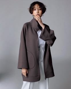 接結スウェット・ジップアップハーフコート