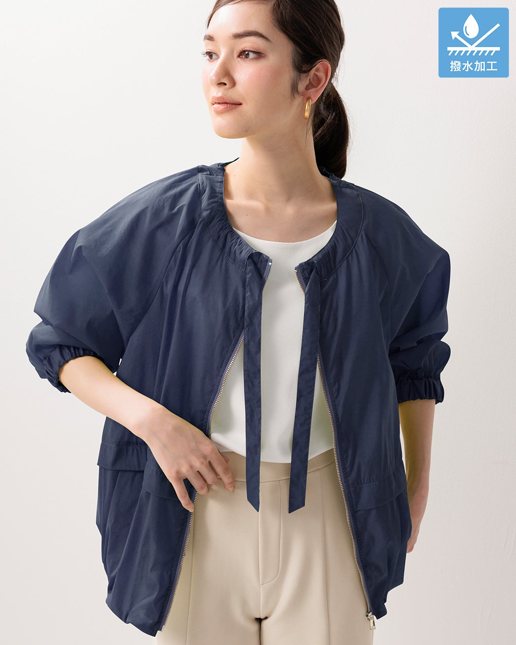 前後アシンメトリー シフォン シアーブルゾン SHIFFON公式通販サイト｜SHIFFON ONLINE STORE