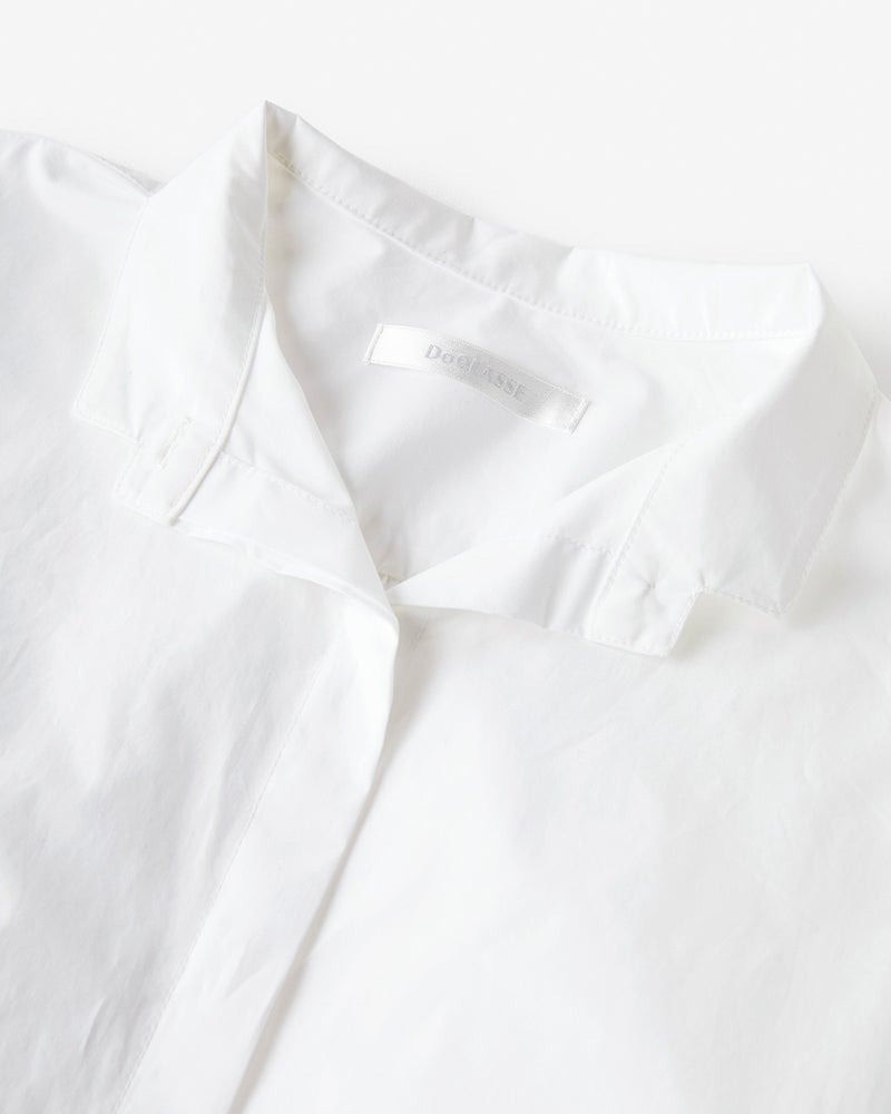 高密度コットン・スタンドカラーシャツ 詳細画像 ホワイト 3