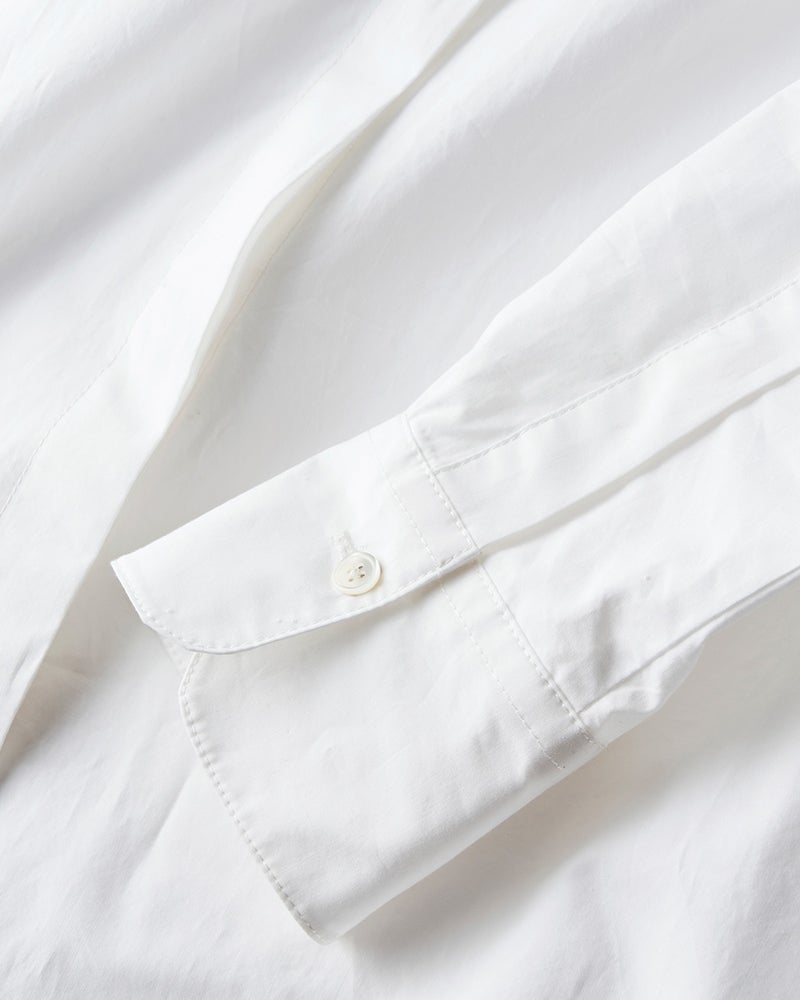 高密度コットン・スタンドカラーシャツ 詳細画像 ホワイト 4