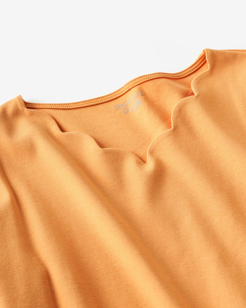 スカラップ／5分袖・ドゥクラッセTシャツ 詳細画像 ライトオレンジ 2