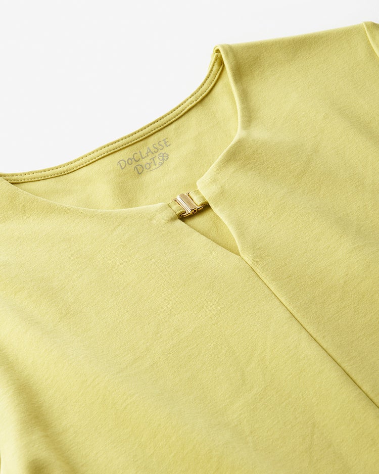 メタルフックキーネック／5分袖・ドゥクラッセTシャツ 詳細画像 シトロングリーン 2