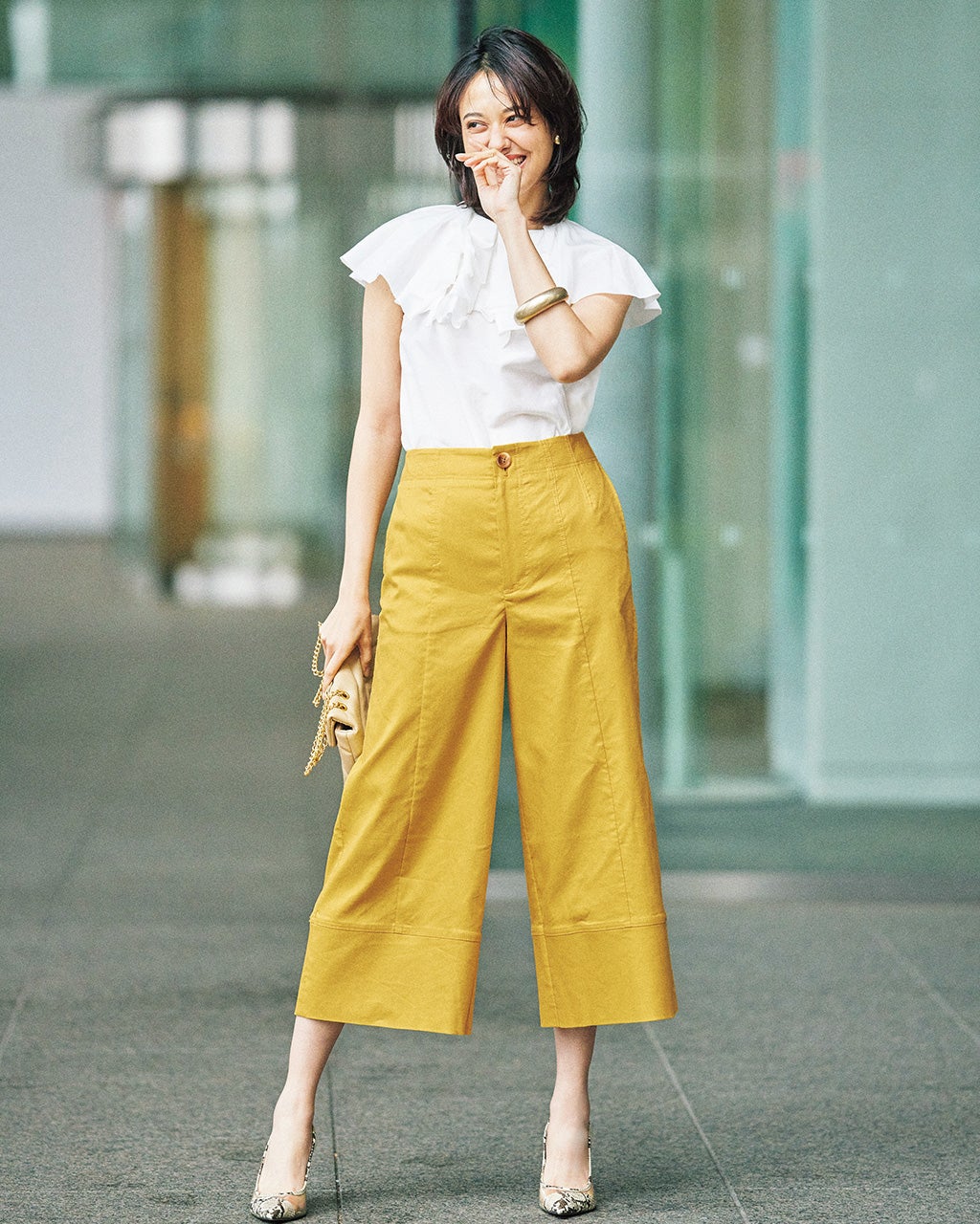 楽天市場】ワイドパンツ パンツ 七分丈 レディース ガウチョ
