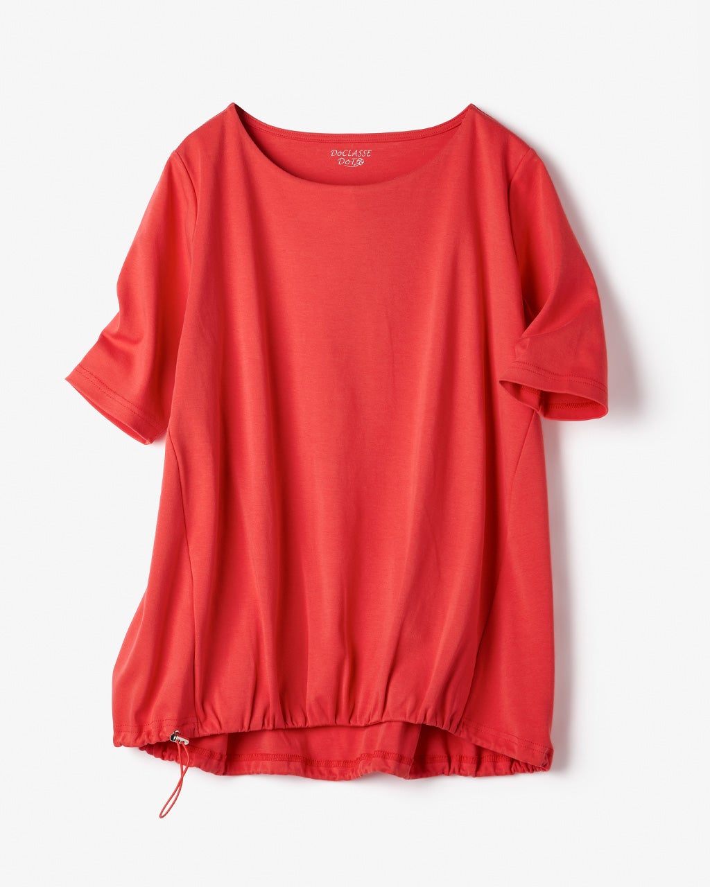 ドローコード付ボートネック／5分袖・ドゥクラッセTシャツ/40代