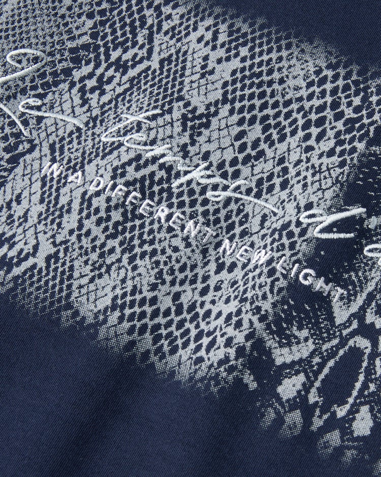 超長綿・パイソン柄メッセージTシャツ 詳細画像 ミッドナイトブルー 2