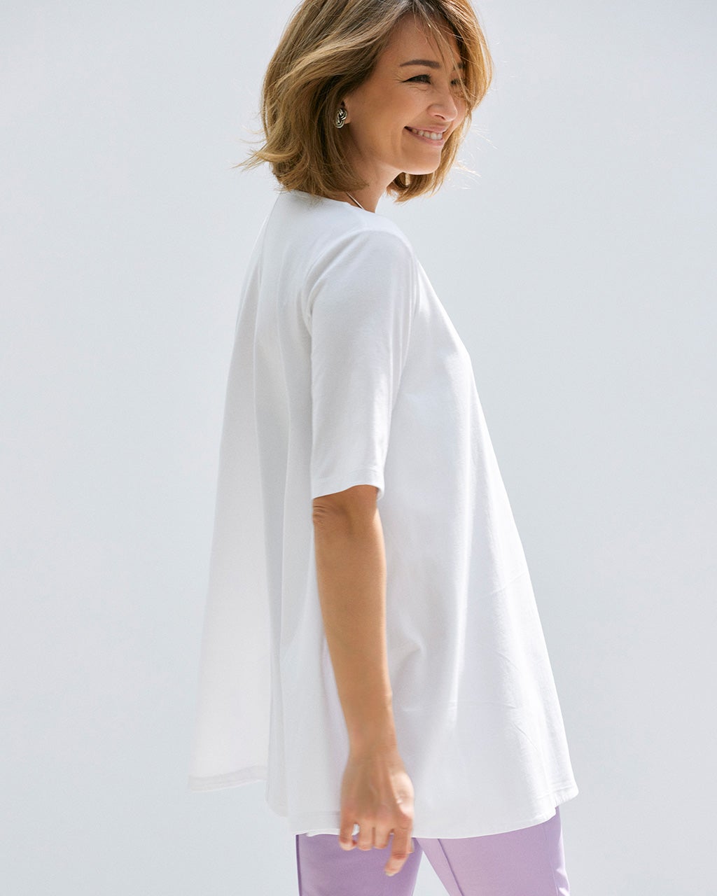 フレアAライン／5分袖・ドゥクラッセTシャツファイン/40代50代からの