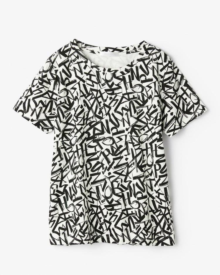 スムースコットン・モダンパターンTシャツ 詳細画像 ブラックパターン 4