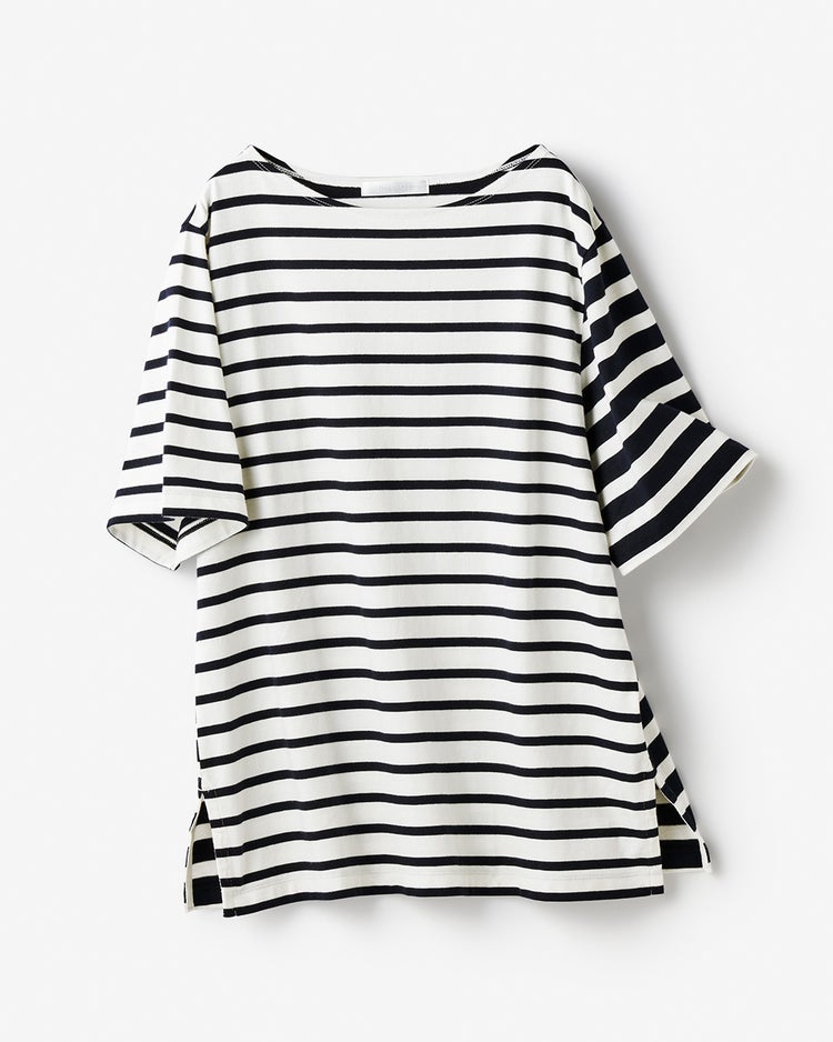 アシメボーダー・ボートネックTシャツ 詳細画像 ネイビーストライプ 8