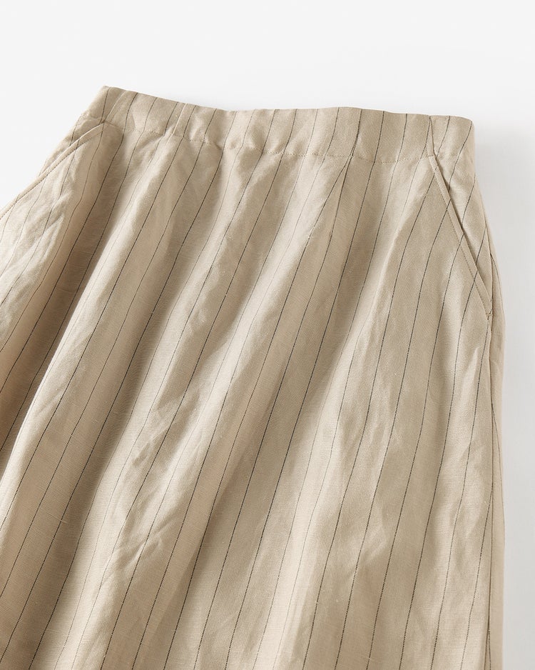 リネンレーヨン・ミドルスカート 詳細画像 ストライプ 2