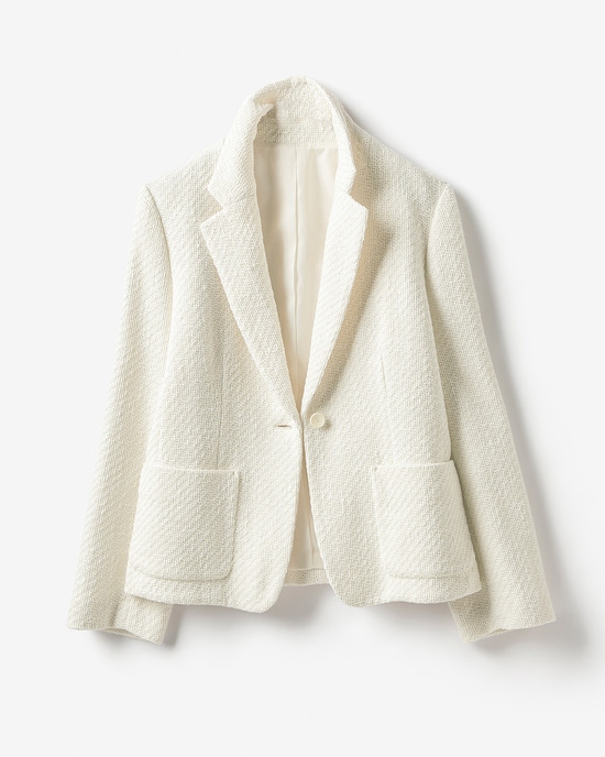 オーガニックコットンツイード・テーラードジャケット