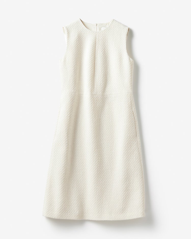 オーガニックコットンツイード・カッティングワンピース 詳細画像 オフホワイト 9