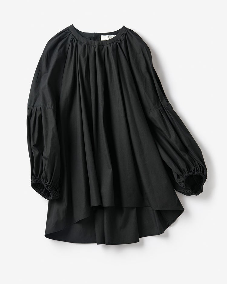 シルクコットン・タックギャザーブラウス 詳細画像 ブラック 8