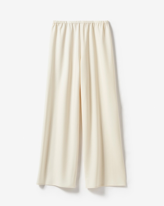 細番手ウールストレッチ・ワイドパンツ