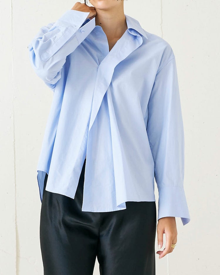 細番手コットン・アシンメトリーシャツ 詳細画像 サックス 1